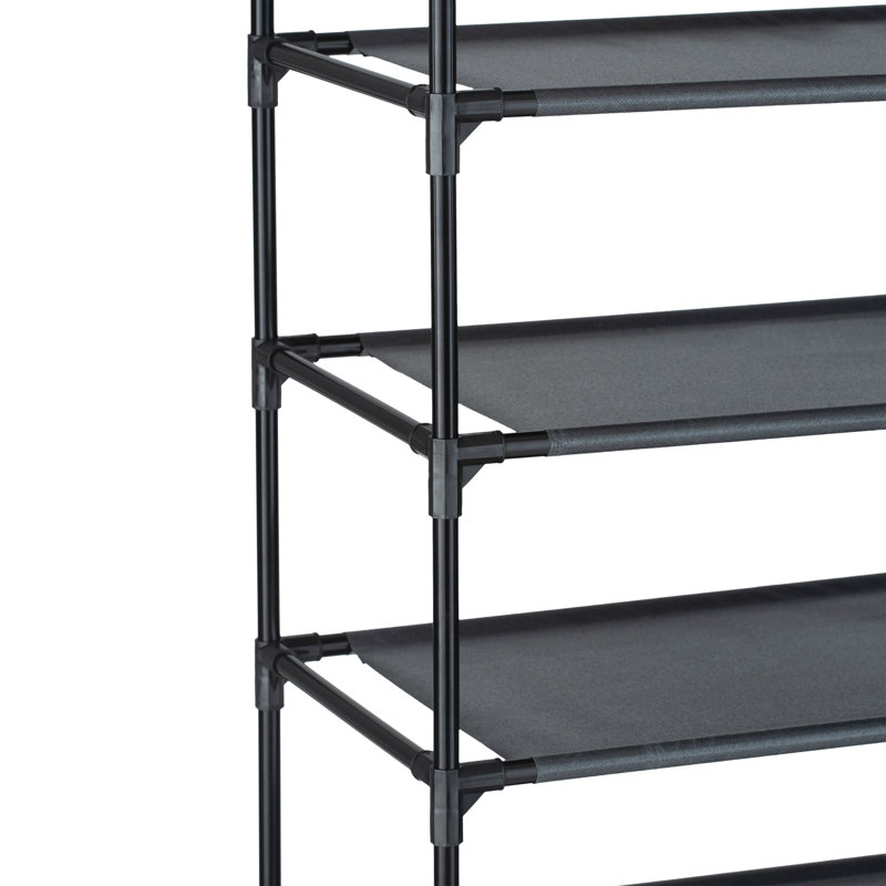 Burrier 50 Pair Shoe Rack Black